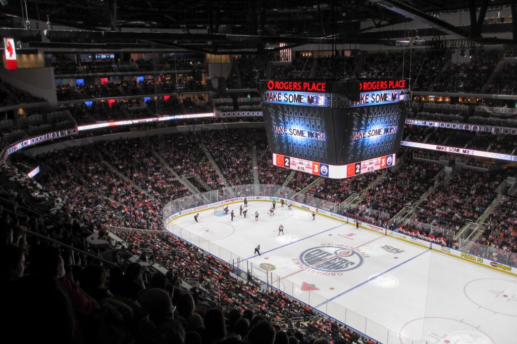 The first pre-season game for the Edmonton Oilers at Rogers Place.